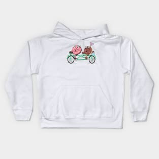 Donuts on a Tandem Bike Kids Hoodie